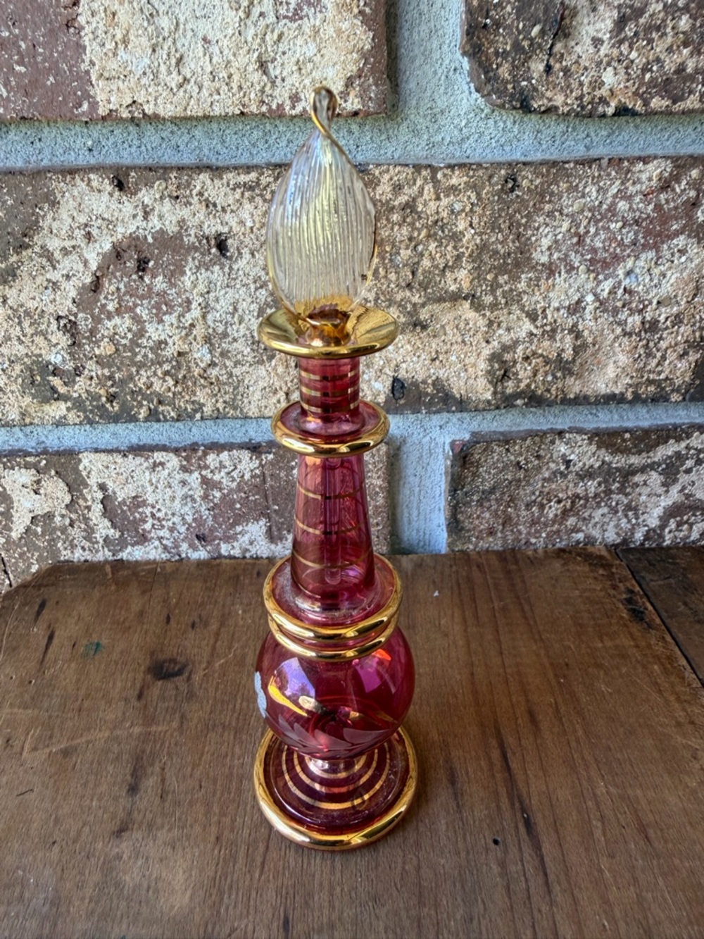 Royal Limited Perfume Bottle 5.5” Tall Pink & Gold Beautiful Condition!